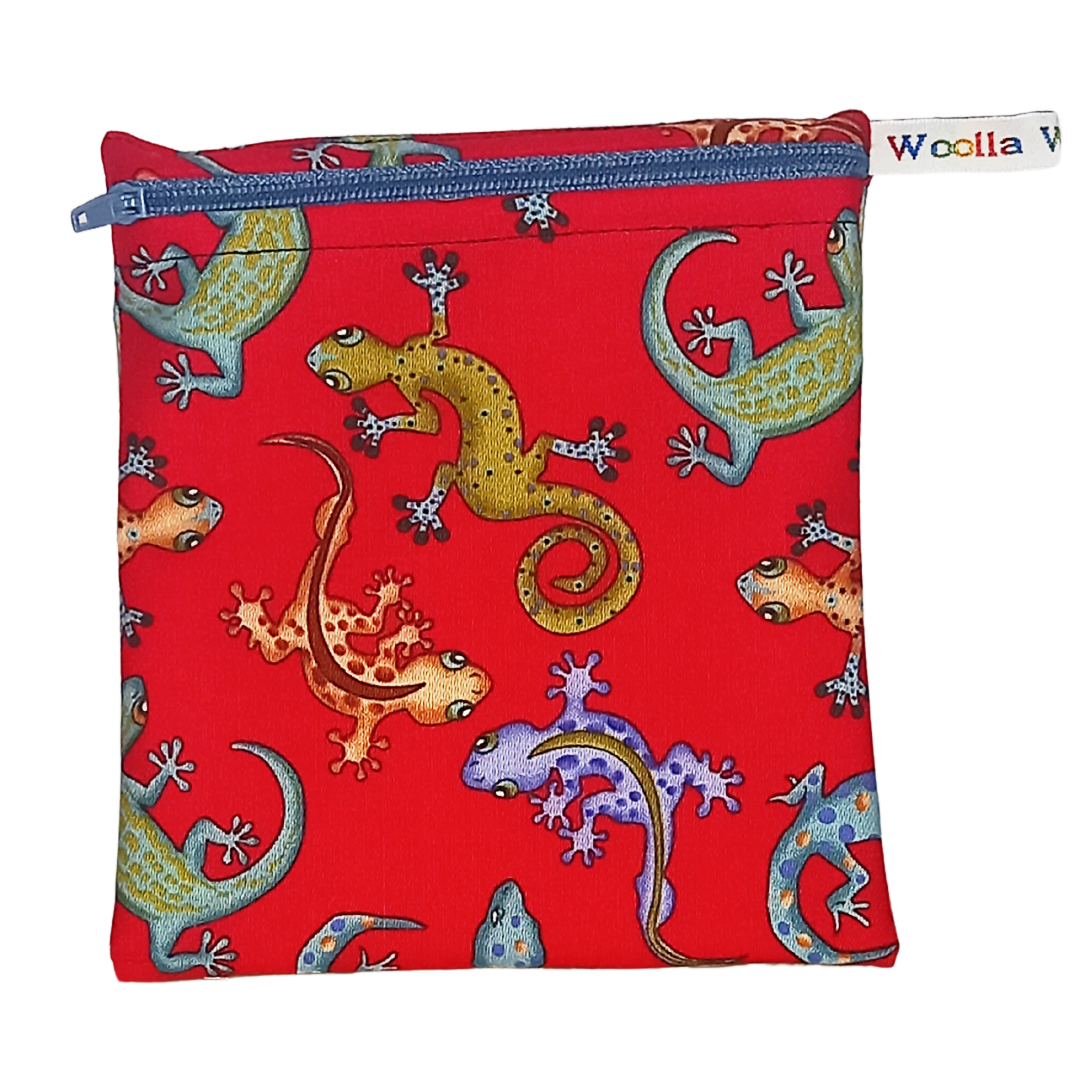 Red Gecko - Small Poppins Pouch Washable Snack Bag