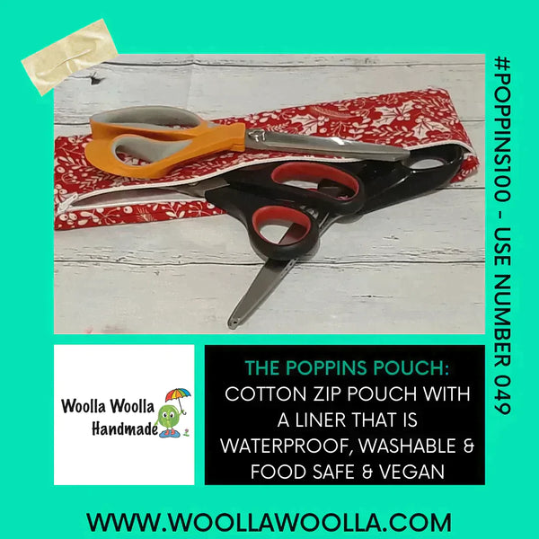 Wood Grain -  Reusable Straw Cutlery Chopstick Utensil Poppins Pouch