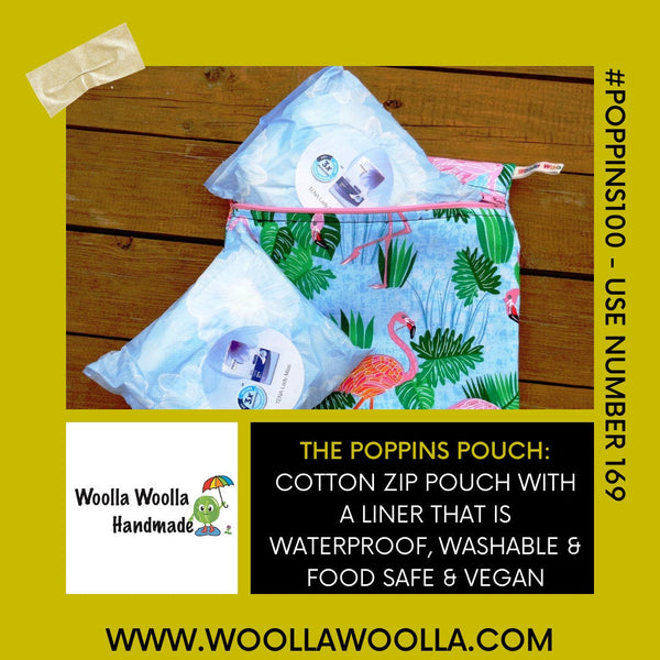 Les Elegantes 2- Large Poppins Pouch - Waterproof, Washable, Food Safe