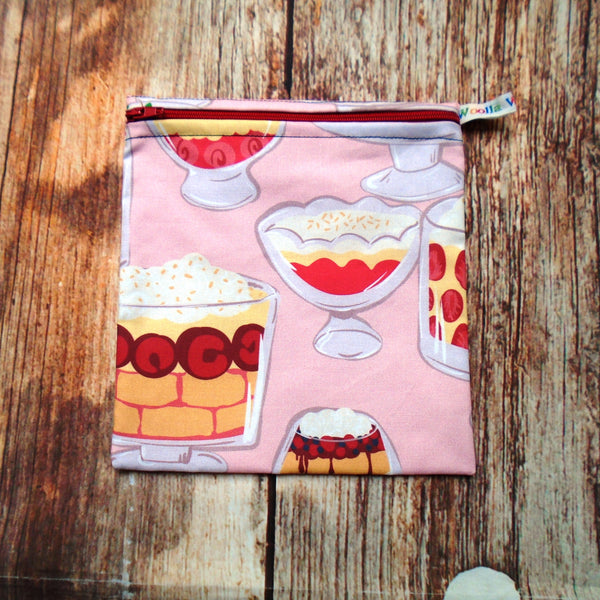 Trifle Dessert Medium Poppins Pouch Washable Sandwich Bag - Alt. to Wax Wrap