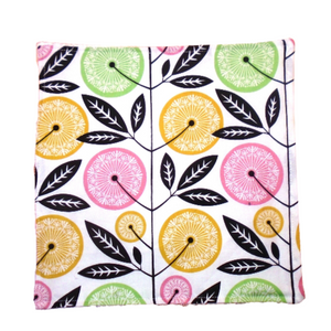 Face Flannel, Towel backed cloth, Bathroom Flannel, Face Wipe, Toddler Wipe, Makeup Remover, Eco Friendly, Plastic Free Citrus Vine