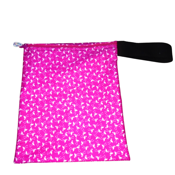 Tiny Pink Flamingo -  Handy Poppins Pouch Washable Lunch Bag
