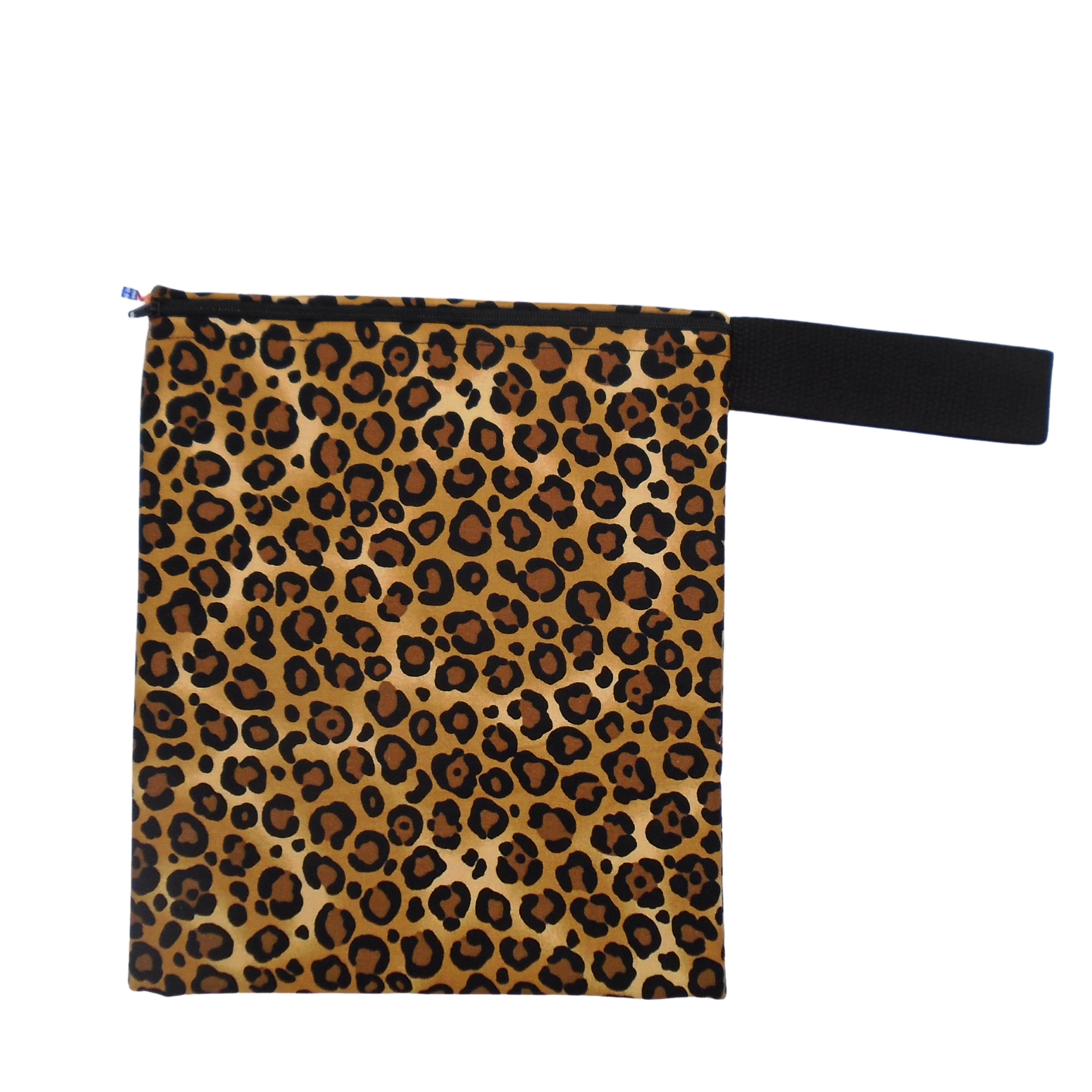 Leopard Print -  Handy Poppins Pouch, Waterproof, Washable, Food Safe, Vegan, Lined Zip Bag With Wrist Strap