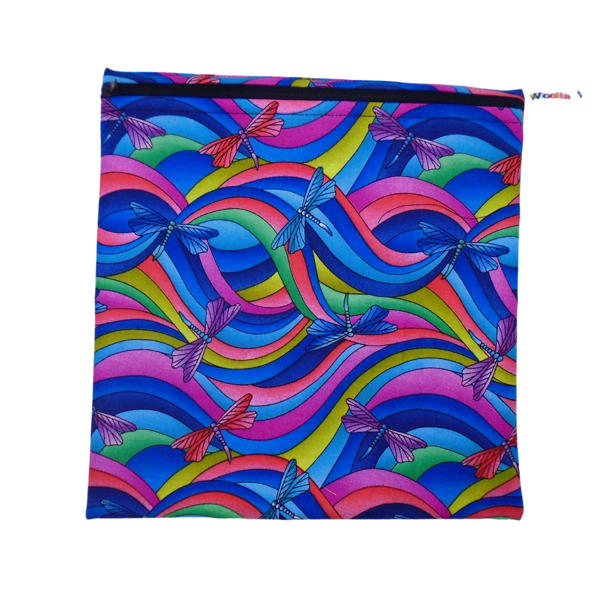Dragonfly Dance Large Poppins Pouch - Waterproof, Washable, Food Safe, Vegan, Lined Zip Bag