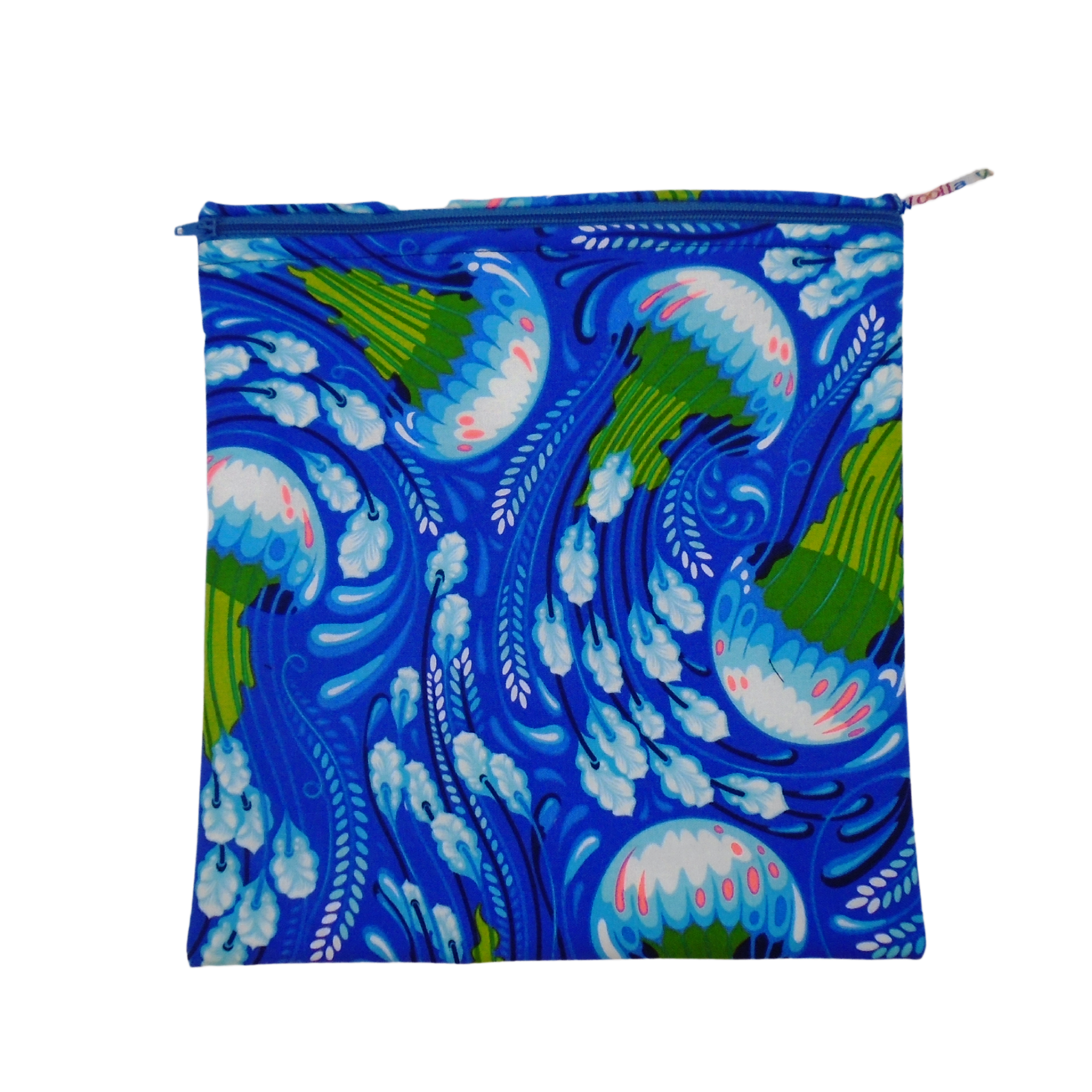 Jellyfish Swirl - Large Poppins Pouch - Waterproof, Washable, Food Safe, Vegan, Lined Zip Bag