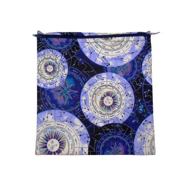 Celestial - Large Poppins Pouch - Waterproof, Washable, Food Safe, Vegan, Lined Zip Bag