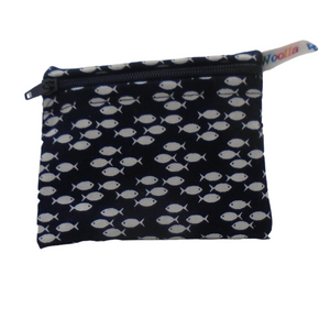 Tiny Blue Fish - Pippins Poppins Pouch Snack Pouch, Coin Purse, Ear Bud Case