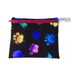 Rainbow Pawprint - Pippins Poppins Pouch Snack Pouch, Coin Purse, Ear Bud Case