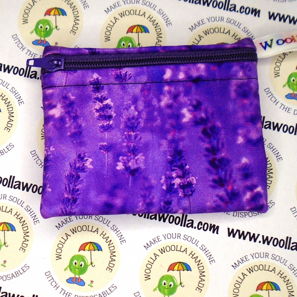 Lavender Stalks - Snack Bag - Small Pippins Waterproof Pouch for Food, Makeup and more, Eco-Friendly and Washable Lunch, Travel, and Storage