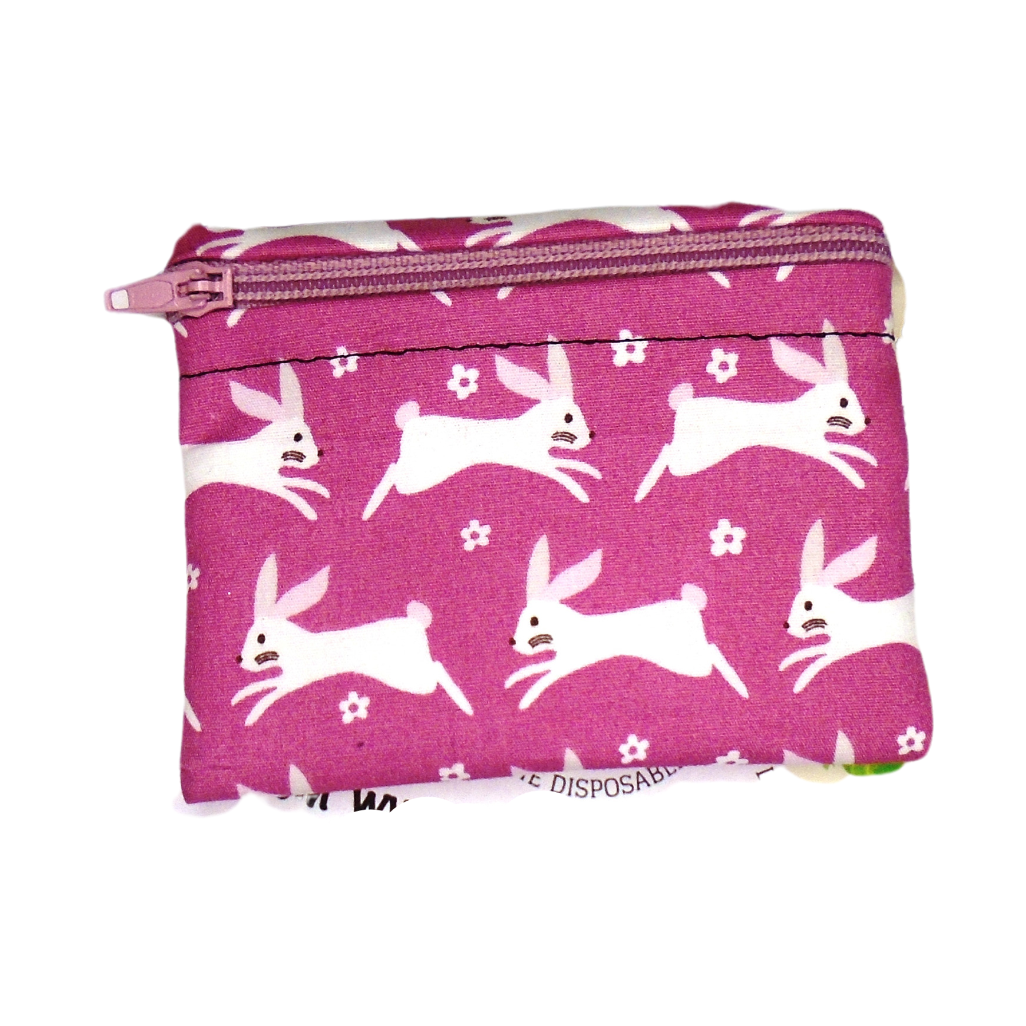 Pink Bunny - Snack Bag - Small Pippins Waterproof Pouch for Food, Makeup and more, Eco-Friendly and Washable Lunch, Travel, and Storage