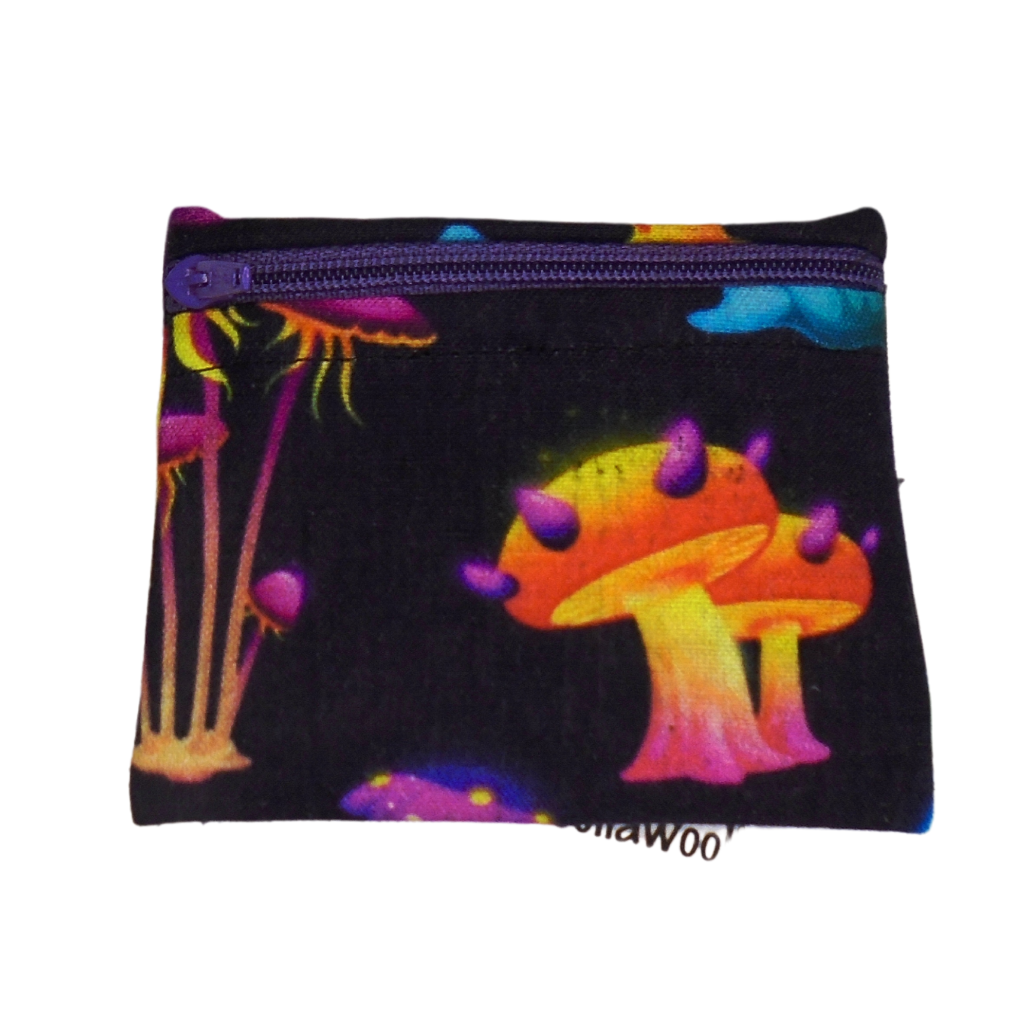 Midnight Mushroom - Snack Bag - Small Pippins Waterproof Pouch for Food, Makeup and more, Eco-Friendly and Washable Lunch, Travel, and Storage