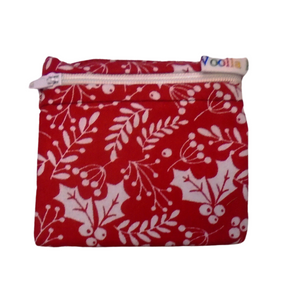 Red White Holly - Pippins Poppins Pouch Snack Pouch, Coin Purse, Ear Bud Case