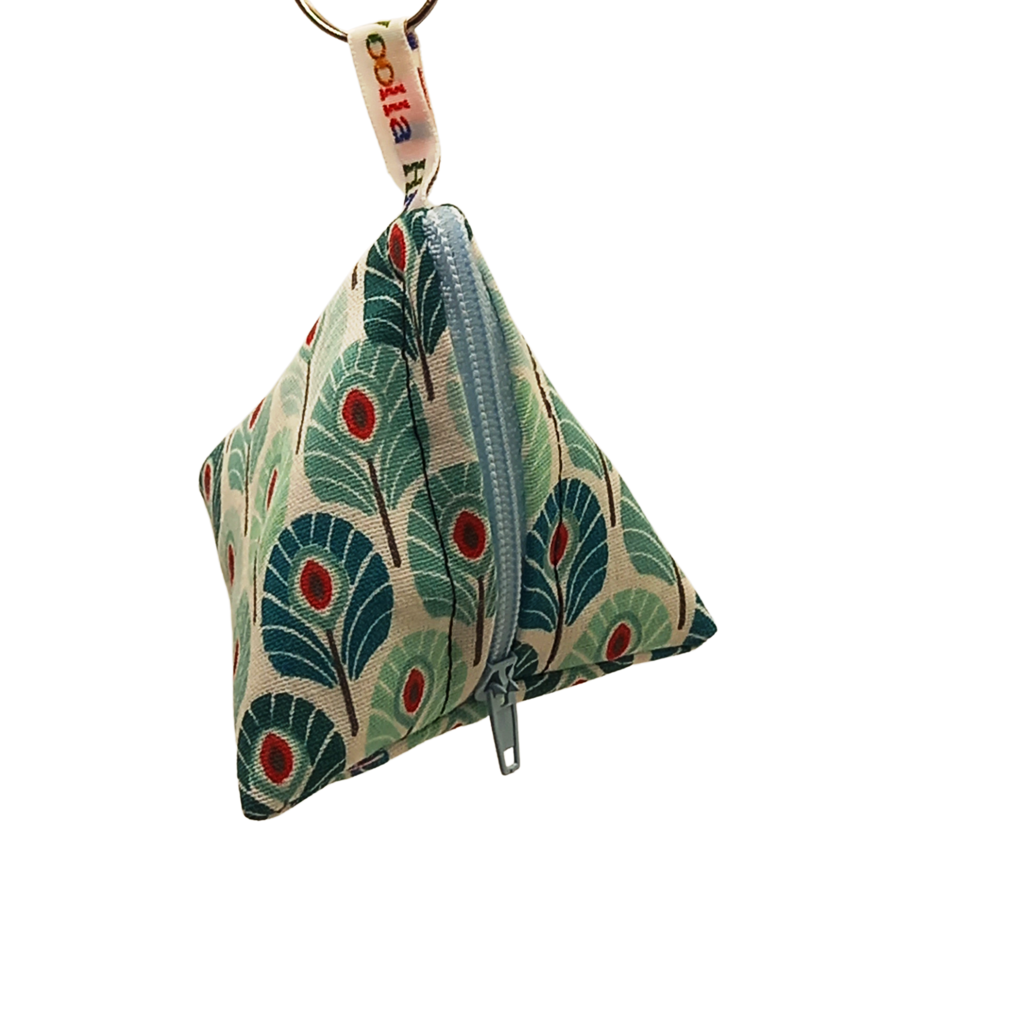 Modern Peacock - Tri-Keyring Snack Poppins Pouch
