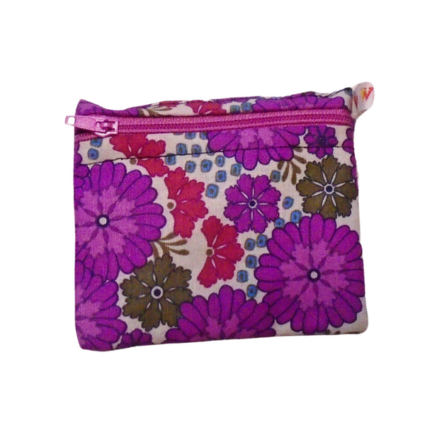 Retro Floral - Pippins Poppins Pouch Snack Pouch, Coin Purse, Ear Bud Case
