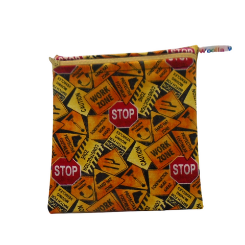 Construction Signs - Small Washable Snack Bag