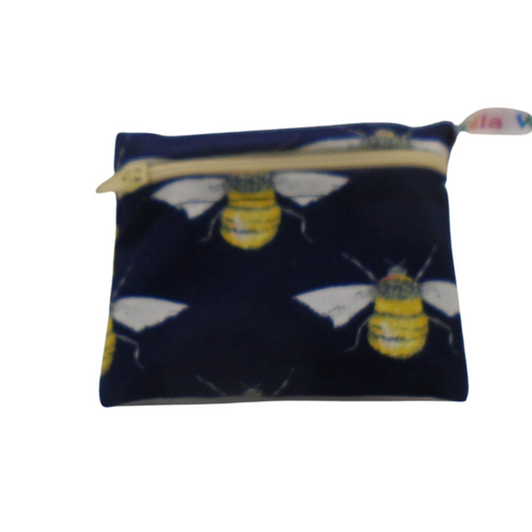 Navy Bee - Pippins Poppins Pouch Snack Pouch, Coin Purse, Ear Bud Case