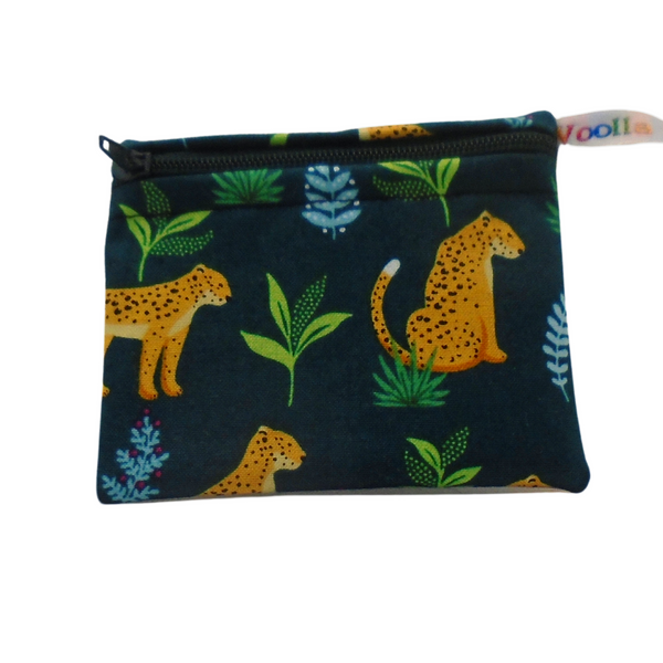 Jade Leopard - Pippins Poppins Pouch Snack Pouch, Coin Purse, Ear Bud Case