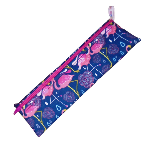 Slate Flamingo -  Reusable Straw Cutlery Chopstick Utensil Poppins Pouch