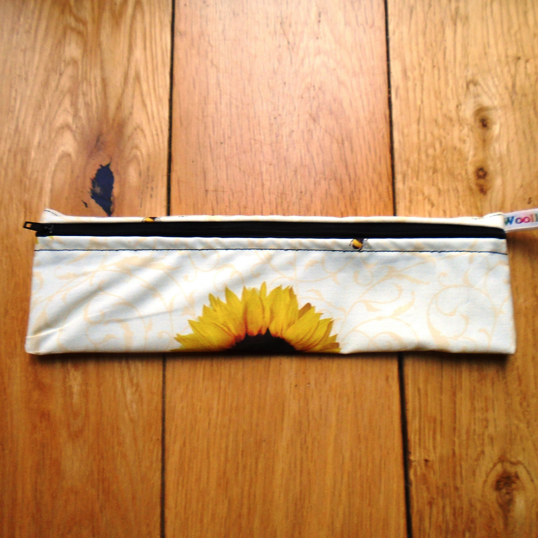 Sunflower Bees -  Straw/Cutlery Poppins Pouch