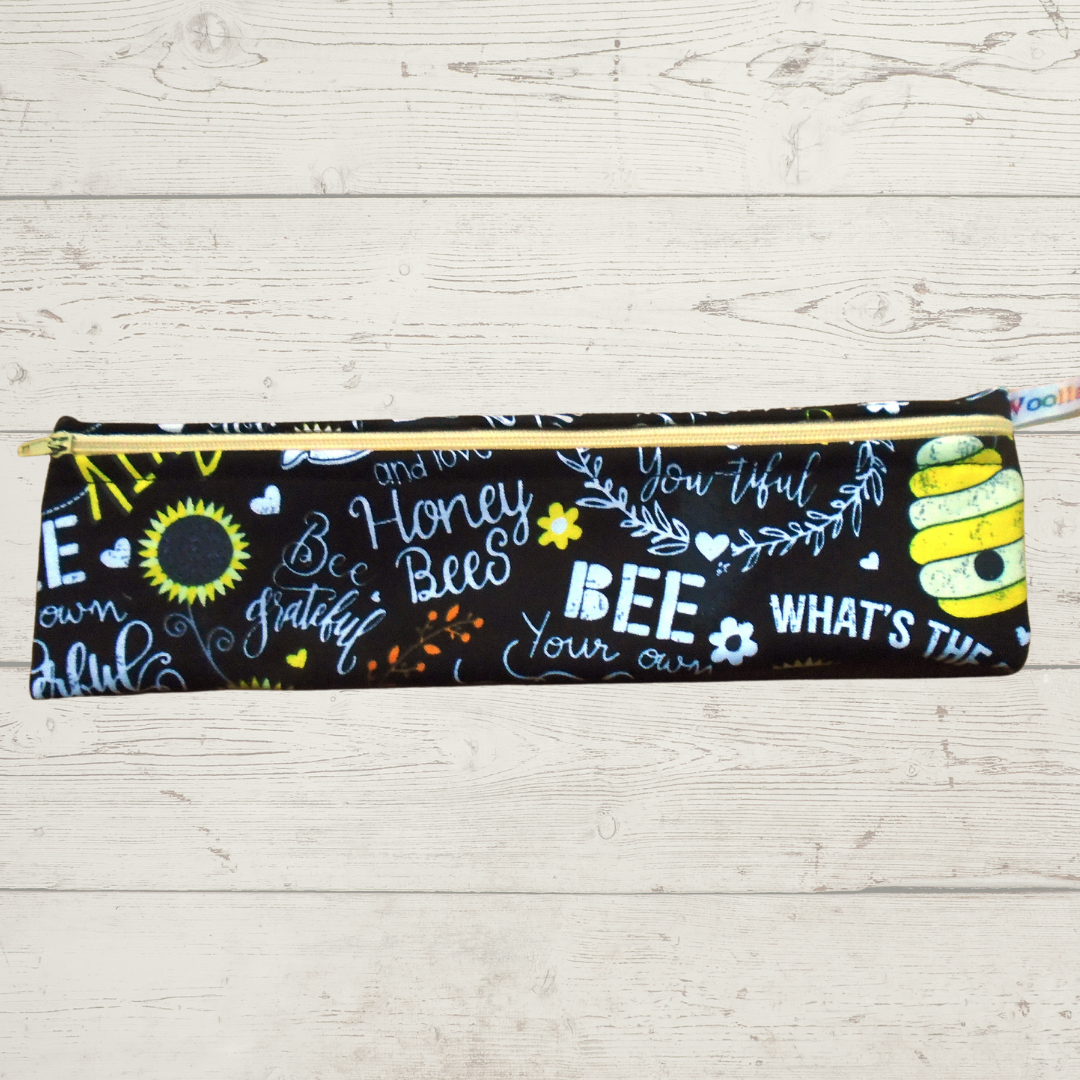 Bee Sayings -  Straw/Cutlery Poppins Pouch