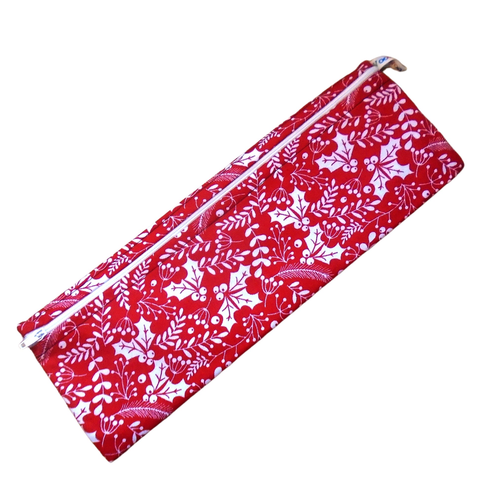 Red White Holly  - XL Straw/Cutlery Poppins Pouch