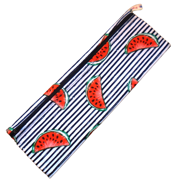 Watermelon Stripe - XL  Straw/Cutlery Poppins Pouch