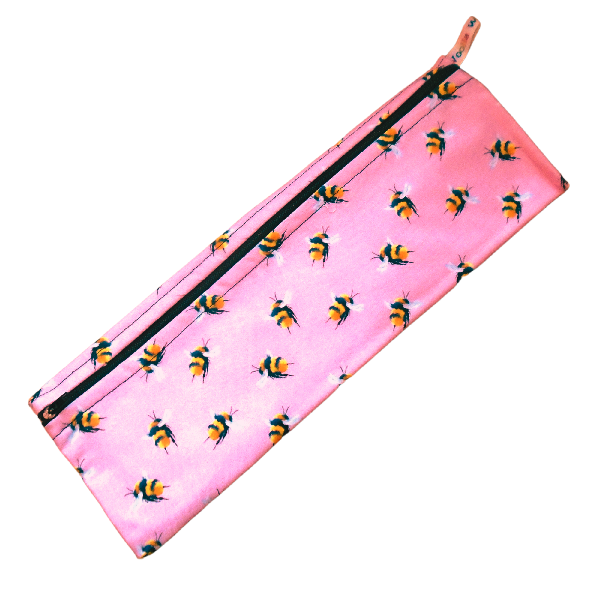 Pink Bee - XL  Straw/Cutlery Poppins Pouch