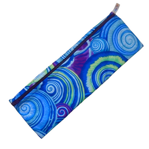Purple Blue Swirls - XL  Straw/Cutlery Poppins Pouch