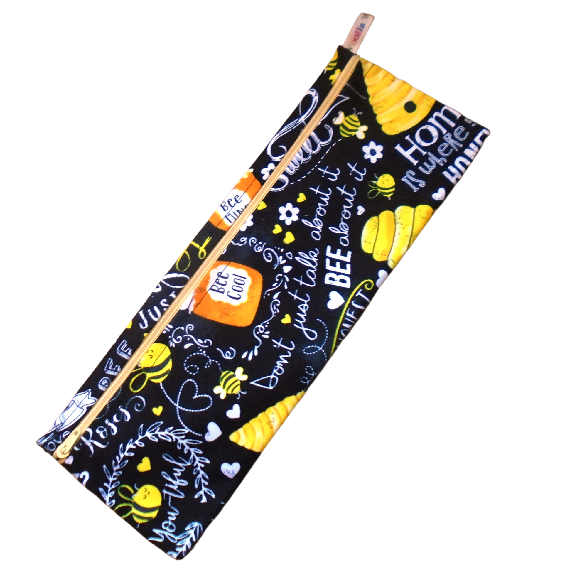 Bee Sayings - XL  Straw/Cutlery Poppins Pouch
