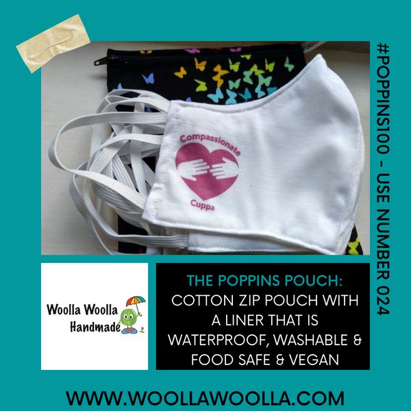Prawn Shrimp Ocean - Large Poppins Pouch - Waterproof, Washable, Food Safe