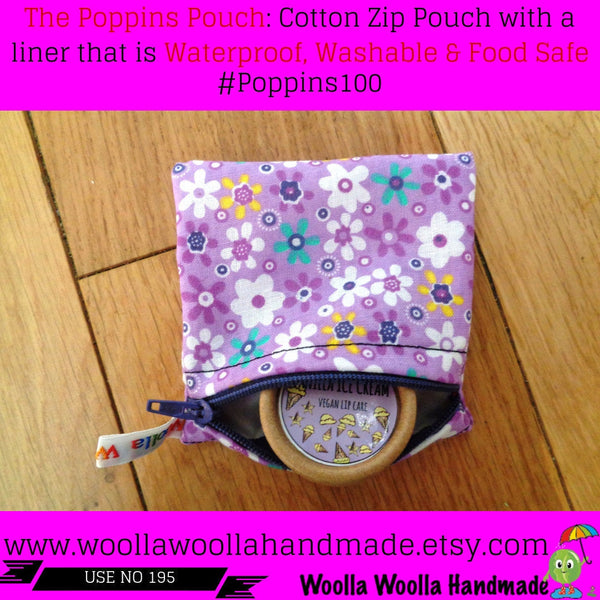 Pink Doughnut - Pippins Poppins Pouch Snack Pouch, Coin Purse, Ear Bud Case