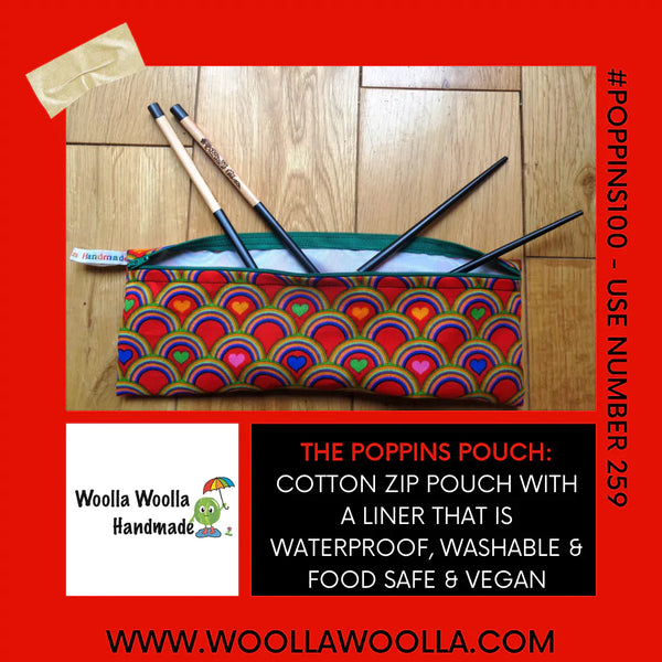Gardening Wellington -  Reusable Straw Cutlery Chopstick Utensil Poppins Pouch