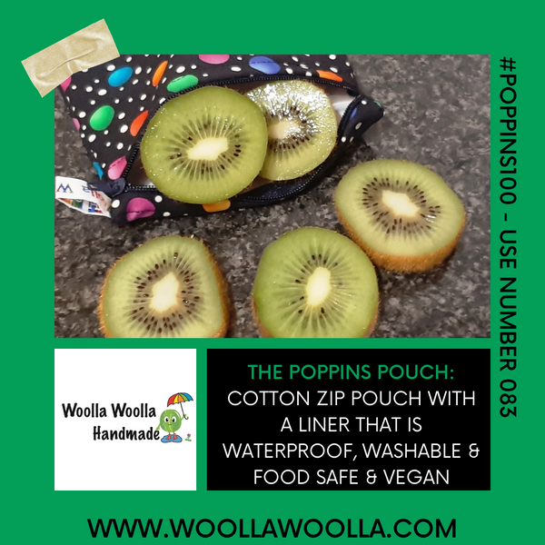 Blue Wood Grain -  Medium Poppins Pouch Reusable Washable Sandwich Bag - Vegan Alternative to Wax Wrap