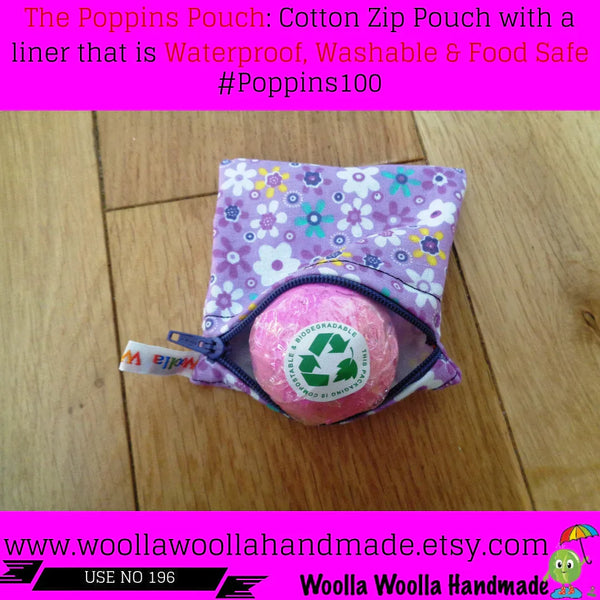 Tiny Pink Flamingo - Pippins Poppins Pouch Snack Pouch, Coin Purse, Ear Bud Case