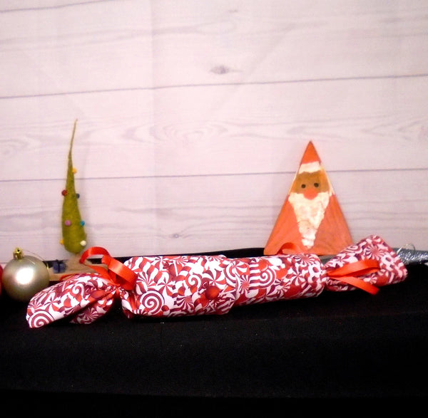 Candy Swirl Fabric Reusable Christmas Cracker Pullable Eco Friendly Crackers Zero Waste