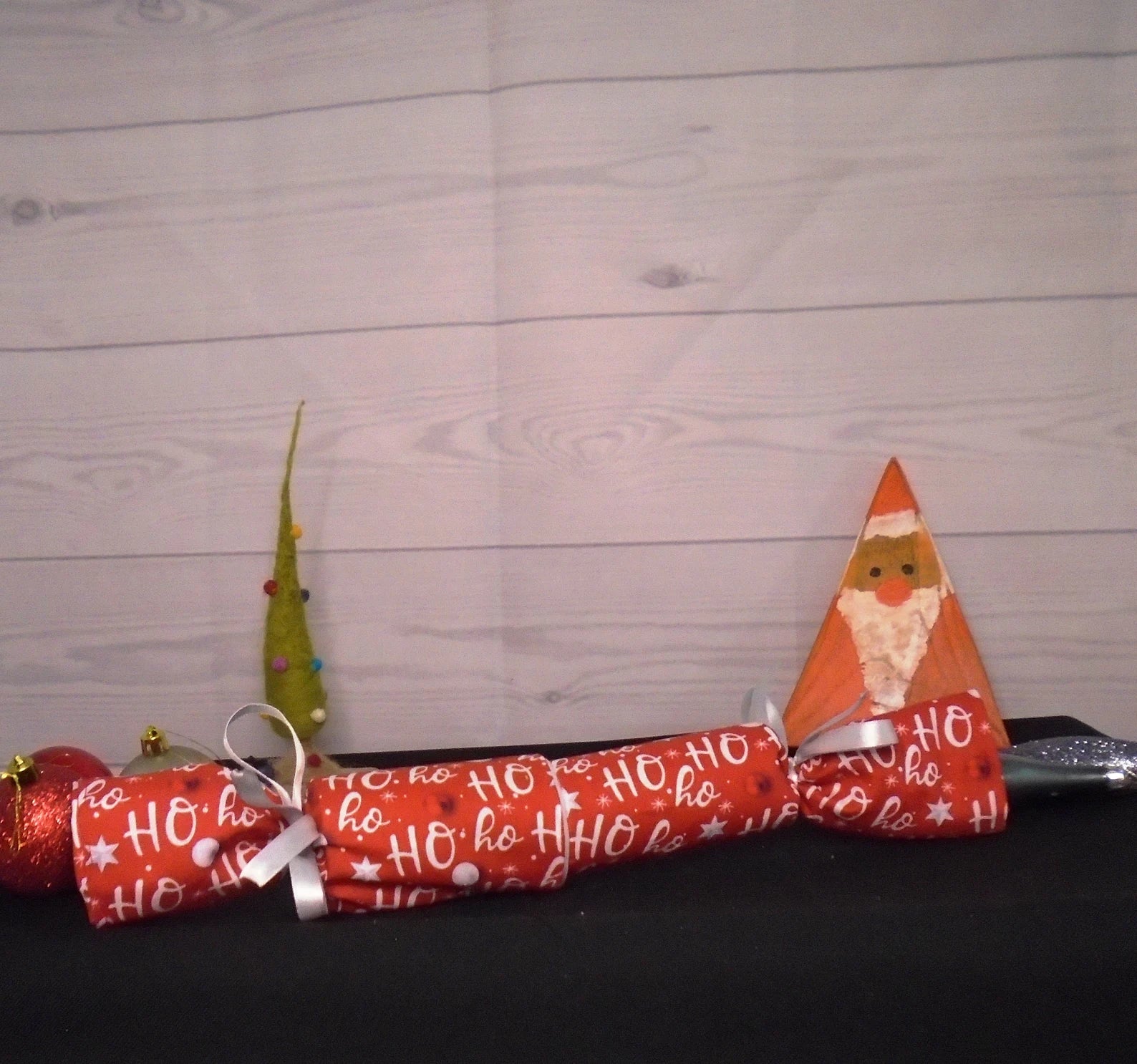Ho Ho Ho Fabric Reusable Christmas Cracker Pullable Eco Friendly Crackers Zero Waste