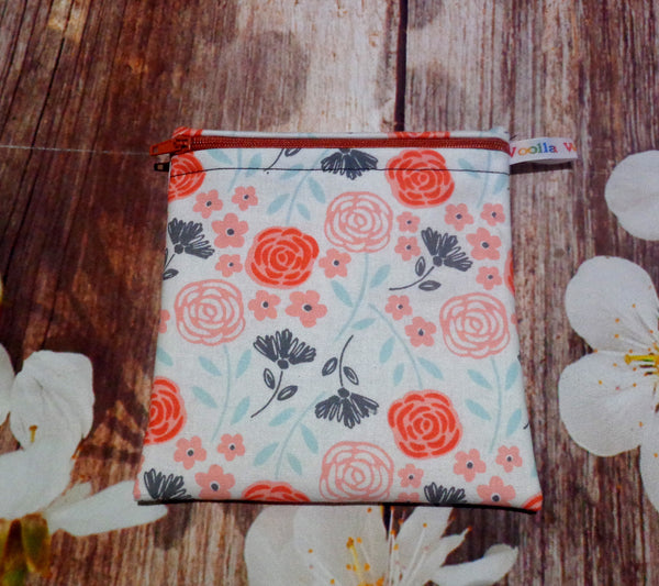 Russet Autumn Rose - Small Poppins Pouch Washable Snack Bag