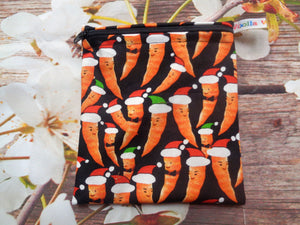 Christmas Carrot - Small Poppins Pouch Washable Snack Bag