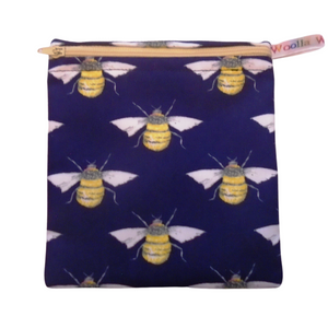Navy Bee - Small Washable Snack Bag
