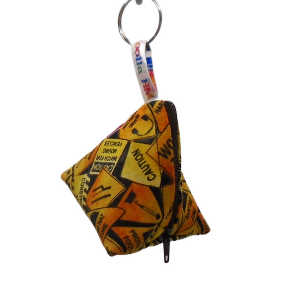 Construction Signs - Tri-Keyring Snack Poppins Pouch